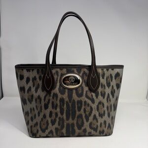 Roberto Cavalli Purse Tote Bag Leopard Cheetah Print.